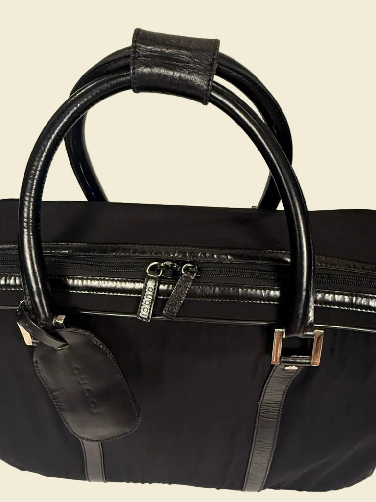 Gucci Black Nylon Weekender Bag