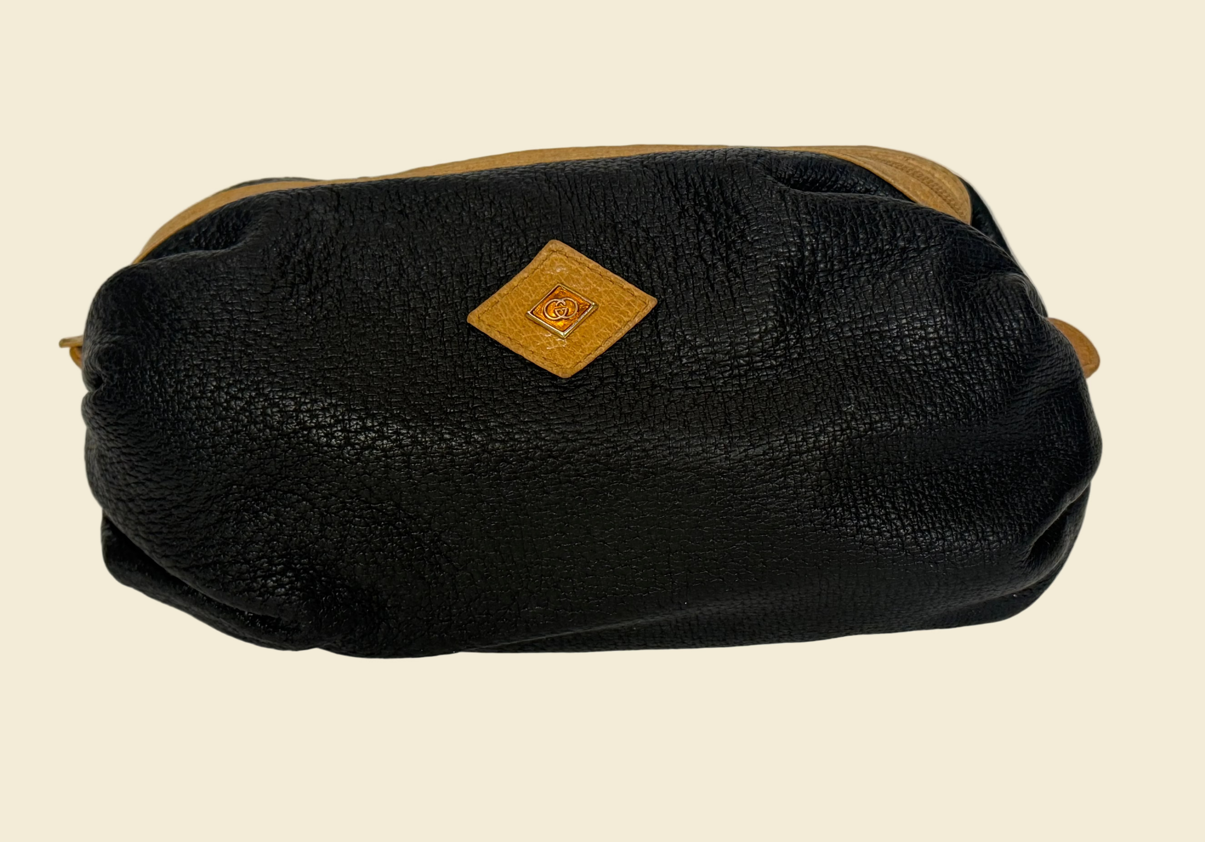 Gucci Black Leather Cosmetic Bag